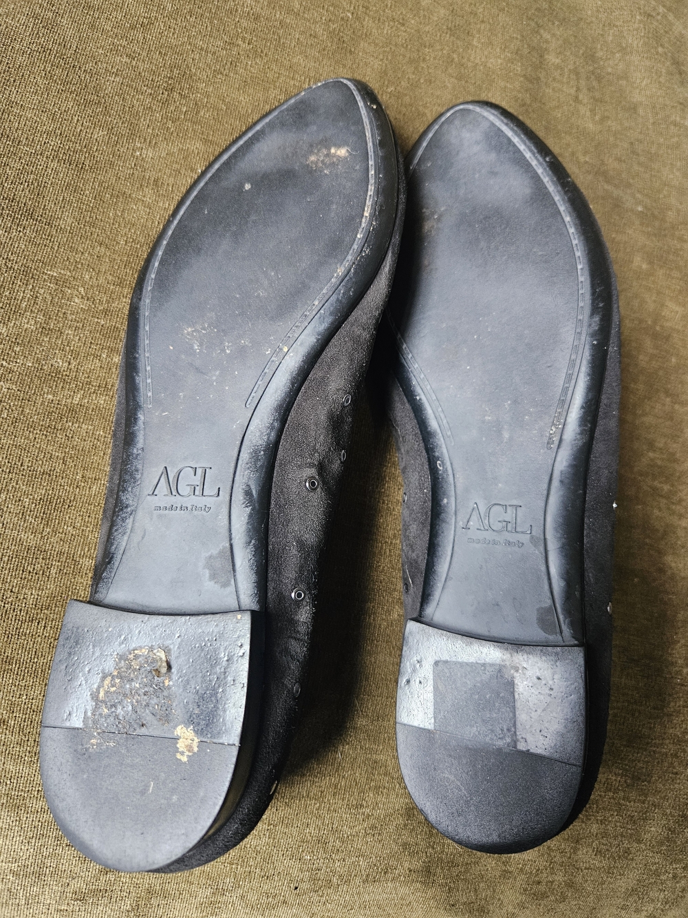 AGL Black Suede Studded Pointed-Toe Ballet Flats - Picture 3 of 12
